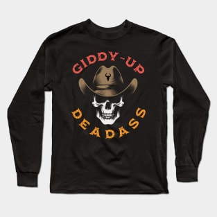 Badass or Deadass Cowboy Skull Long Sleeve T-Shirt